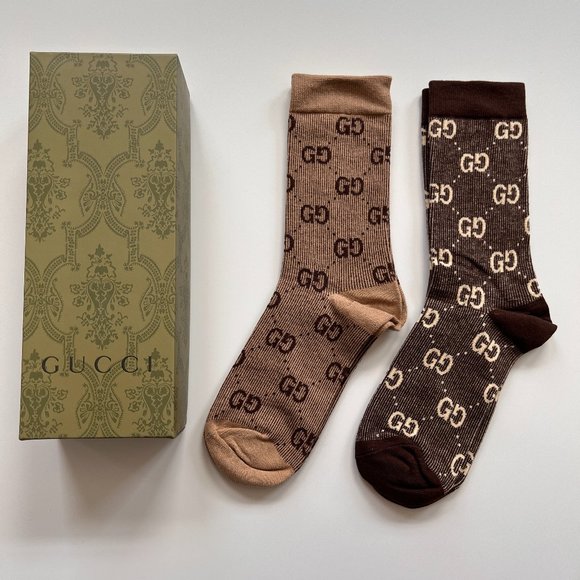 GUCCI SOCKS PACK OF 2 Comes with Original Box - Picture 1 of 4